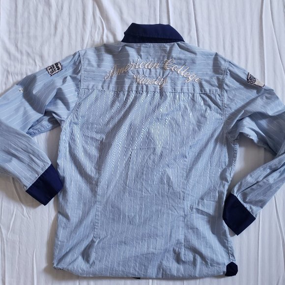 Soulstar Retro Style Shirt Size Small Slim Fit Pearl Snaps Cotton - Picture 2 of 5